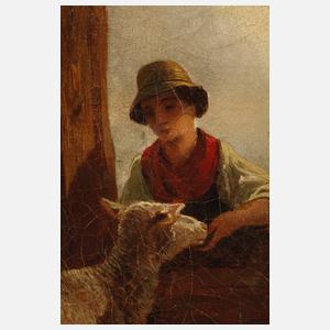 Friedrich Gauermann, attr., Im Schafstall