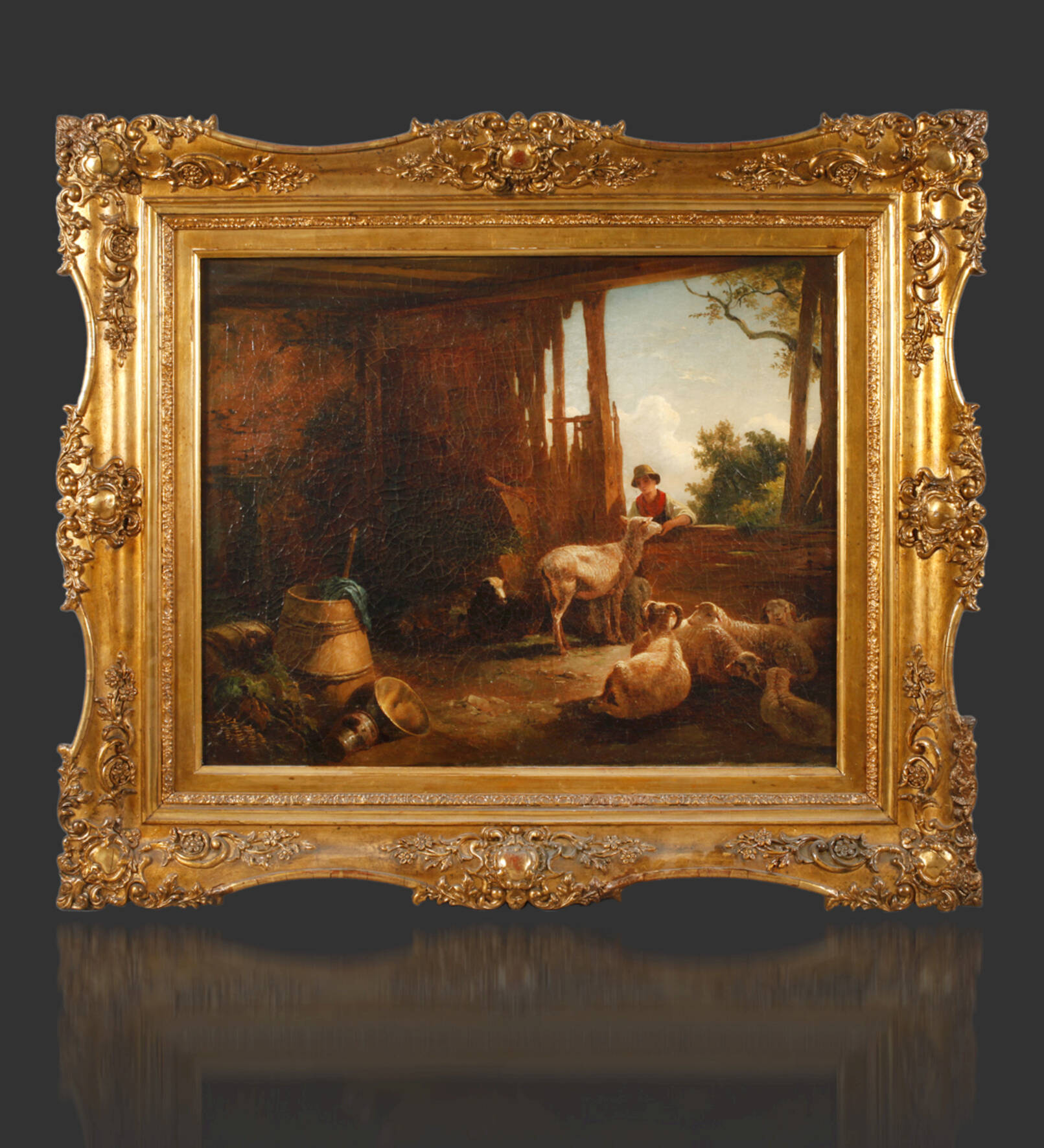 Friedrich Gauermann, attr., Im Schafstall