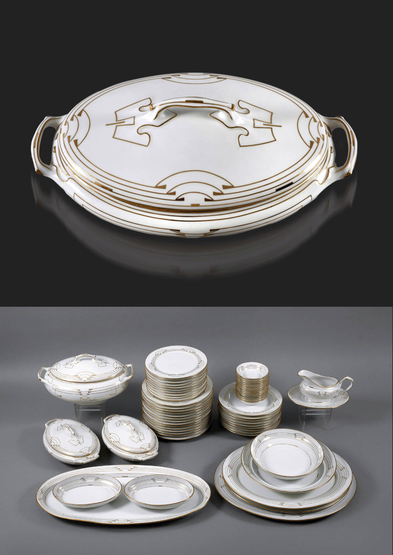 Meissen umfangreiches Speiseservice "Bügelmuster"