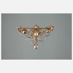 Jugendstilbrosche mit Diamantbesatz
