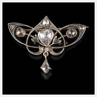 Jugendstilbrosche mit Diamantbesatz111