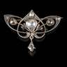 Jugendstilbrosche mit Diamantbesatz