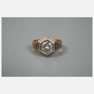 Herrenring mit Altschliffdiamant von ca. 1,1 ct