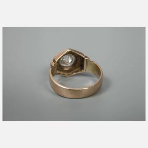 Herrenring mit Altschliffdiamant von ca. 1,1 ct