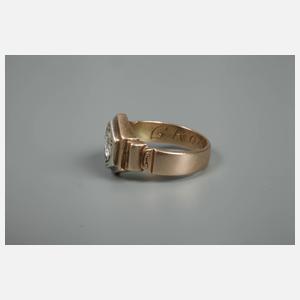Herrenring mit Altschliffdiamant von ca. 1,1 ct
