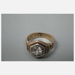 Herrenring mit Altschliffdiamant von ca. 1,1 ct