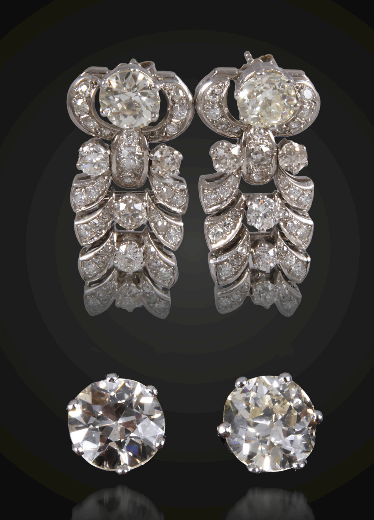 Paar prachtvolle Diamantohrhänger
