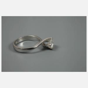 Solitärring mit Brillant von ca. 1,05 ct