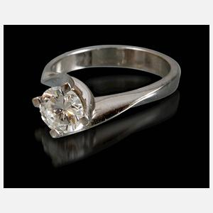 Solitärring mit Brillant von ca. 1,05 ct