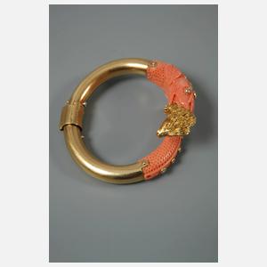 Armreif mit Koralle und Brillanten