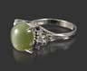 Damenring mit Chrysoberyllkatzenauge und Diamanten