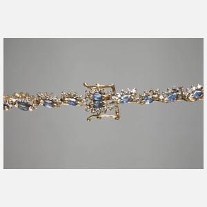 Collier mit Saphiren und Brillanten