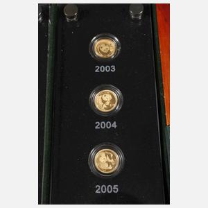 Sammlung Goldmünzen China-Panda in Repräsentationskassette