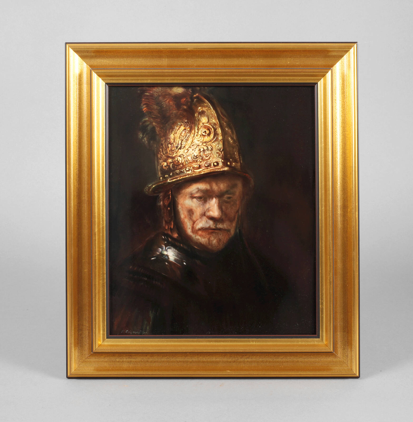 Heinrich & Co. Bildplatte "Mann mit dem Goldhelm"