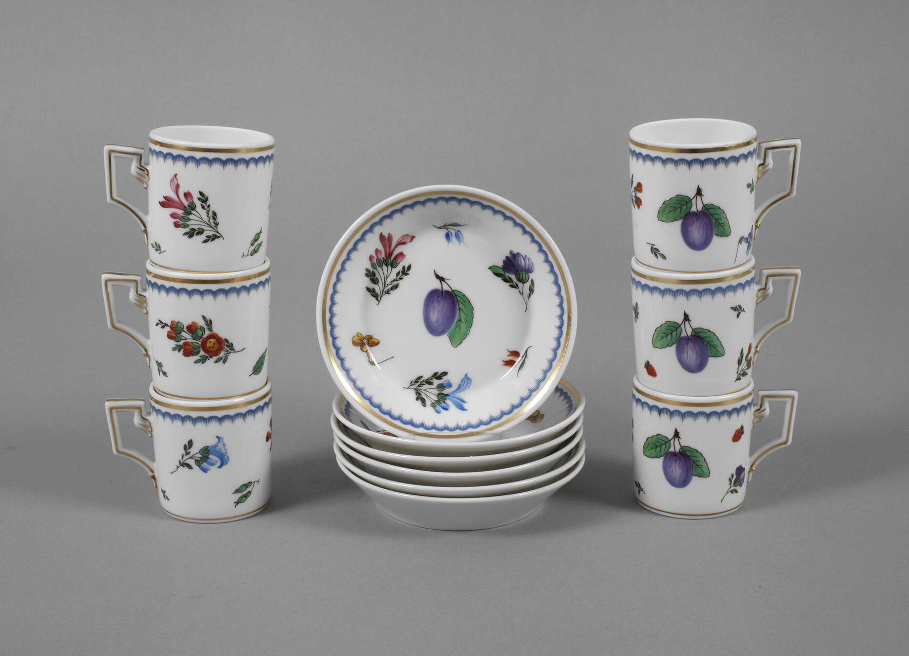 Italien sechs Espressotassen "Italian Fruit"