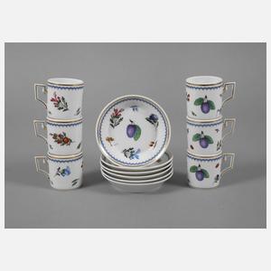 Italien sechs Espressotassen "Italian Fruit"