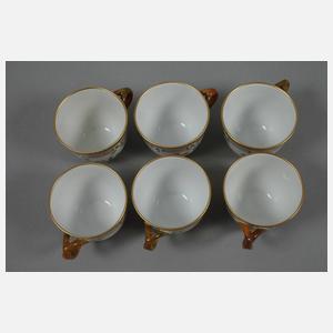 Kopenhagen sechs Mokkatassen "Flora Danica"