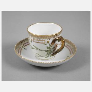 Kopenhagen Kaffeetasse mit Untertasse "Flora Danica"
