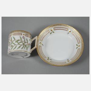 Kopenhagen Kaffeetasse mit Untertasse "Flora Danica"