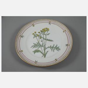 Kopenhagen neun Teller und Platte im Flora Danica-Stil