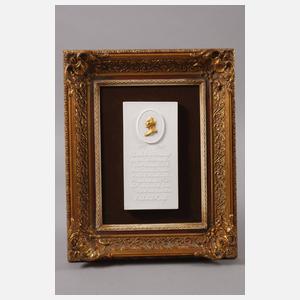 KPM Berlin Gedenkplakette "Testament" Friedrich des Großen