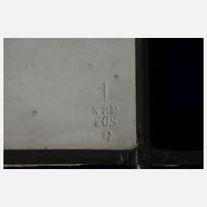 KPM Berlin Bleiglasfenster mit Paar Lithophanien