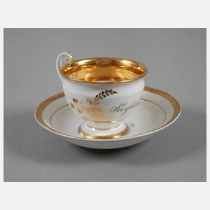 Meissen Spruchtasse "Sei glücklich"