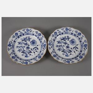 Meissen Paar runde Platten "Zwiebelmuster"
