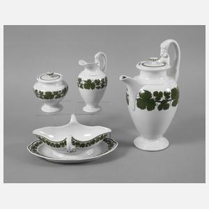 Meissen Kernstück und Sauciere Weinlaubdekor