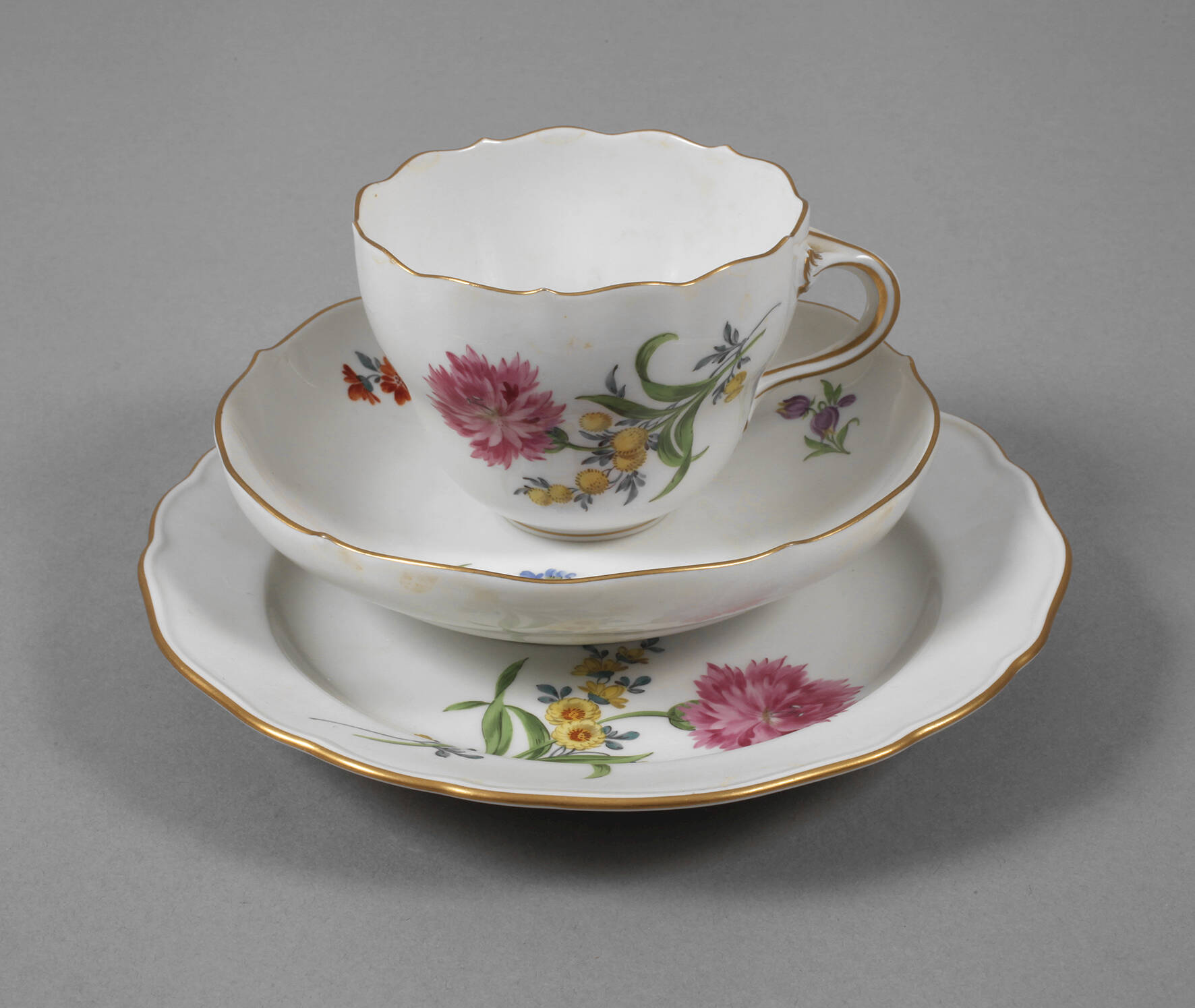 Meissen Kaffeegedeck "Blume 2, schräg"
