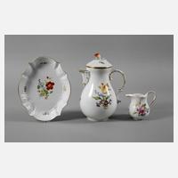 Meissen drei Serviceteile Blumenmalerei111