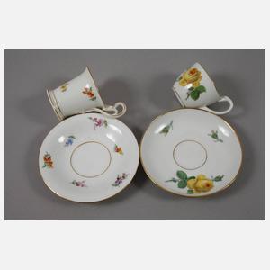 Meissen Konvolut Kleinteile mit Blumenmalerei