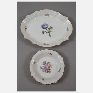 Meissen Konvolut Kleinteile mit Blumenmalerei
