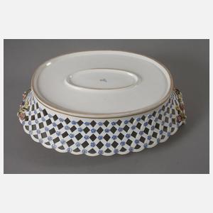 Meissen großer Henkelkorb mit Vergissmeinnichtblüten