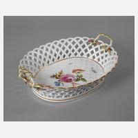 Meissen großer Henkelkorb mit Vergissmeinnichtblüten111