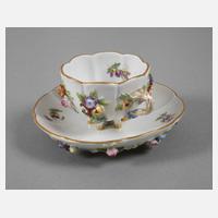 Meissen Mokkatasse mit Blütenbesatz111