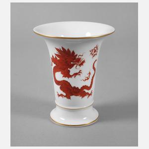 Meissen Trompetenvase "Roter Mingdrache"