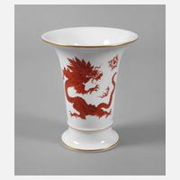 Meissen Trompetenvase "Roter Mingdrache"111