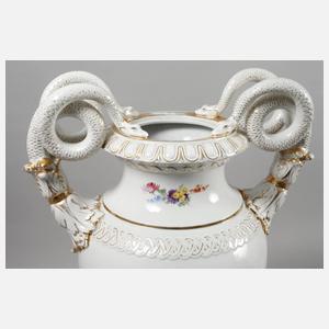 Meißen Teichert große Schlangenhenkelvase