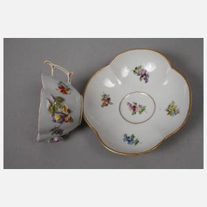 Potschappel Mokkasolitär mit Blumenbesatz