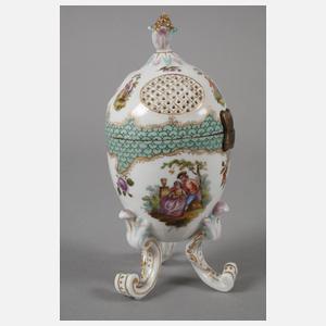 Thüringen kleines Potpourrigefäß mit Watteauszenen