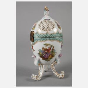 Thüringen kleines Potpourrigefäß mit Watteauszenen