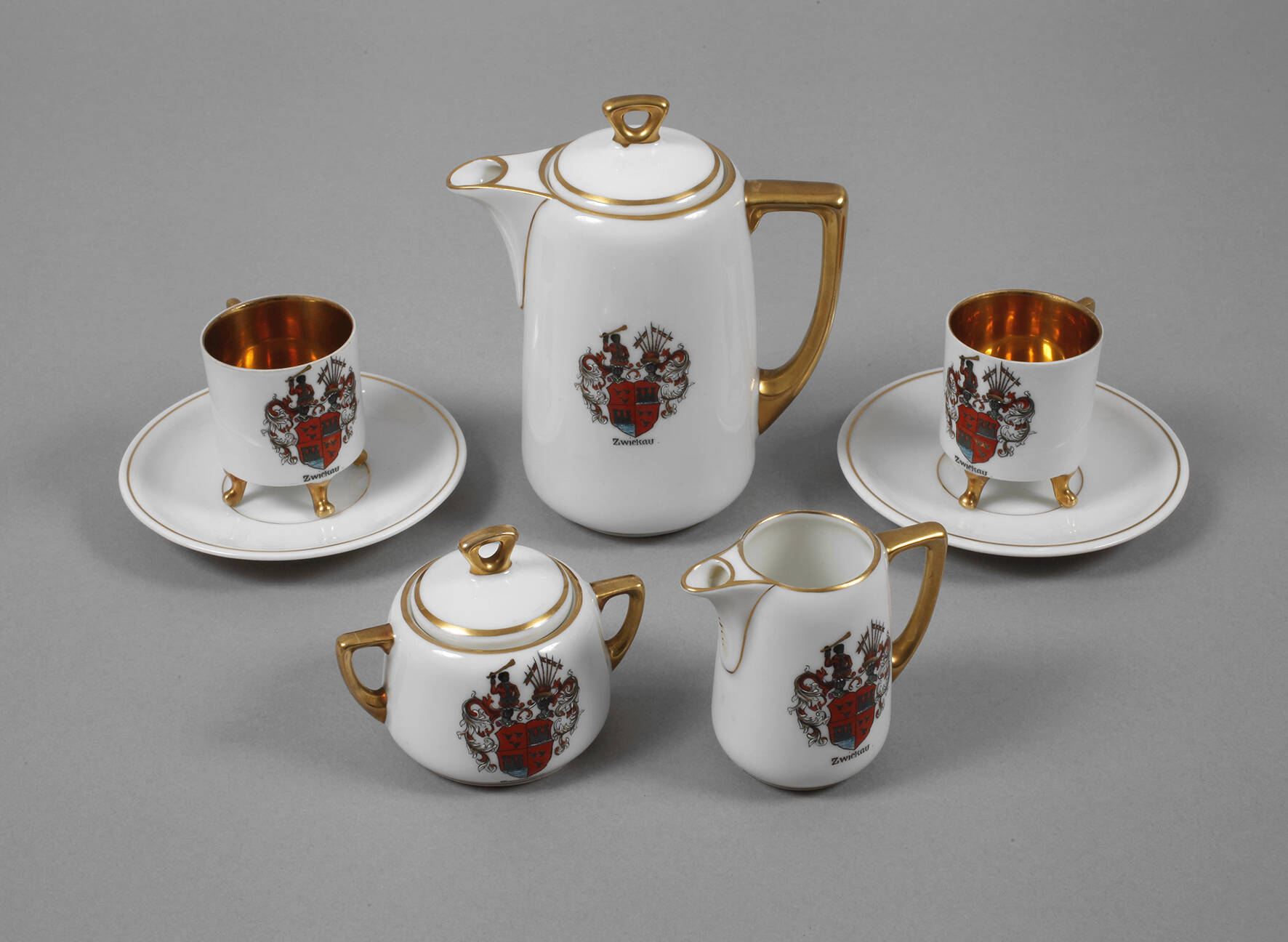 Thüringen Tête-à-Tête mit Stadtwappen "Zwickau"