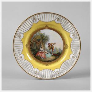 Zierteller mit Watteauszene