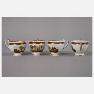 Kaffeeservice mit Landschaftsmalerei