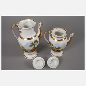 Kaffeeservice mit Landschaftsmalerei