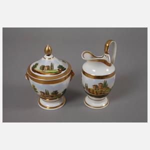 Kaffeeservice mit Landschaftsmalerei