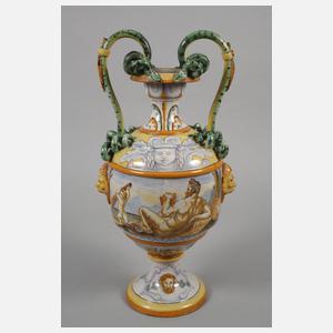 Zwei Henkelvasen Fayence