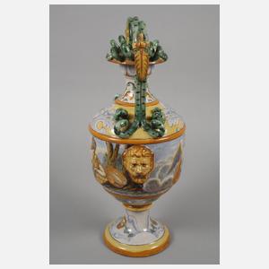 Zwei Henkelvasen Fayence