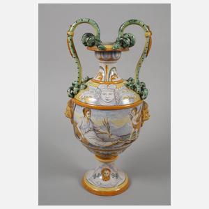 Zwei Henkelvasen Fayence